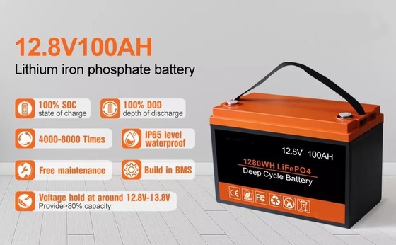 12 किग्रा सौर ऊर्जा भंडारण बैटरी UN38.3 100AH ​​12V LiFePO4 डीप साइकिल बैटरी