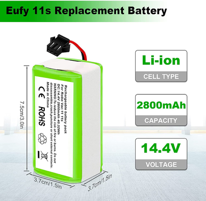 रोबोवैक वैक्यूम क्लीनर लिथियम बैटरी 11S 15C 15T 14.4V 2800mAh ली आयन बैटरी