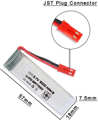 NCM रिचार्जेबल ली आयन पॉलिमर बैटरी पैक 3.7V 500mAh लाइपो बैटरी