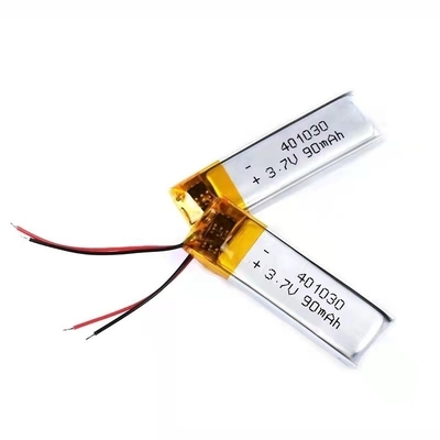 401030 रिचार्जेबल लिथियम पॉलिमर बैटरी 0.09A 90mAh BT हेडसेट बैटरी
