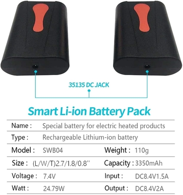 8Ah पोर्टेबल ली आयन बैटरी 3350mAh 7.4v स्मार्ट लिथियम बैटरी पैक