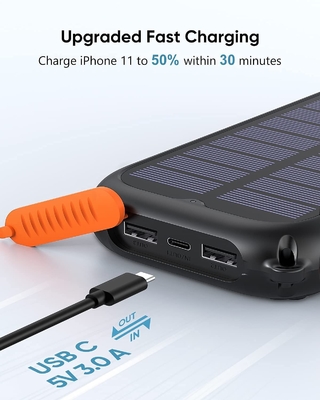 रियल पोर्टेबल हैंड क्रैंक सोलर पावर बैंक स्टेशन 26800mAh NCM