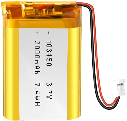 NCM रिचार्जेबल ली आयन बैटरी 3.7v 2000mah / लिथियम आयन बैटरी कनेक्टर JST